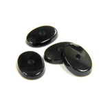 Gemstone Flat Back Single Bevel Buff Top Drilled Stone Oval 14x10MM BLACK ONYX