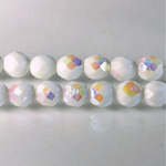 Czech Glass Fire Polish Bead - Round 08MM CHALKWHITE AB