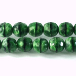 Czech Glass Fire Polish Bead - Round 10MM TIGEREYE GREEN