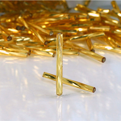 Czech Glass Bugle Bead Twisted 25MM TOPAZ SL 17050