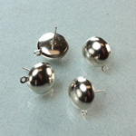 Earring Finding - Half Ball with Loop 13MM Stainless Steel Post