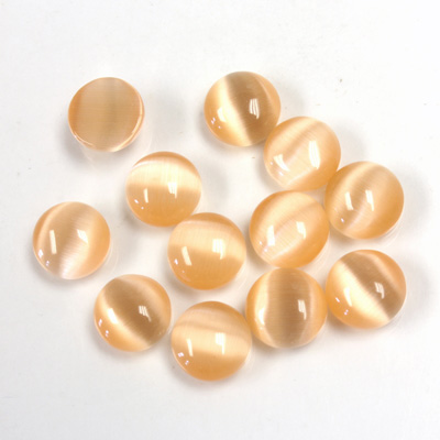 Fiber-Optic Cabochon - Round 07MM CAT'S EYE PEACH