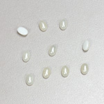 Glass Medium Dome Cabochon Pearl Spray Finish - Oval 06x4MM WHITE