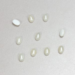 Glass Medium Dome Cabochon Pearl Spray Finish - Oval 06x4MM WHITE