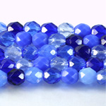 Czech Glass Fire Polish Bead - Round 08MM BLUE MIX