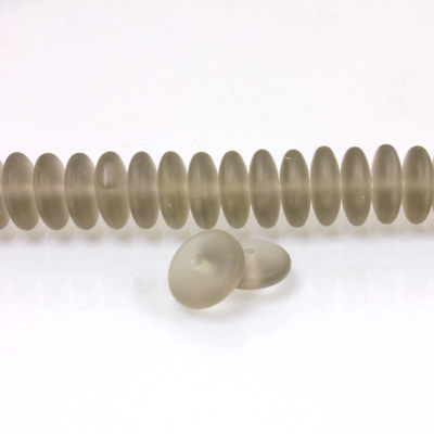 Czech Pressed Glass Bead - Smooth Rondelle 8MM MATTE BLACK DIAMOND