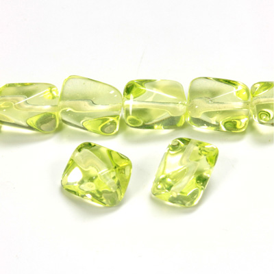 Czech Pressed Glass Bead - Baroque Twisted 11x9MM JONQUIL