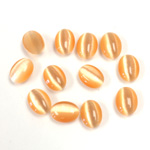 Fiber-Optic Cabochon - Oval 08x6MM CAT'S EYE PEACH