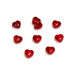 Czech Pressed Glass Bead - Smooth Heart 06x6MM RUBY