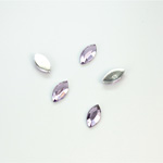 Plastic Flat Back Foiled Rose Cut Rhinestone - Navette 08x4MM LT AMETHYST