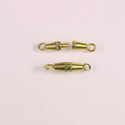 Brass Barrel Clasp with 2 Loops