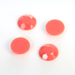 Plastic Flat Back Rose Cut Rhinestone - Round 13MM CORAL