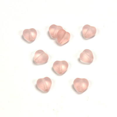 Czech Pressed Glass Bead - Smooth Heart 06x6MM MATTE ROSALINE