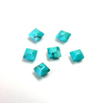 Gemstone Cabochon - Square Pyramid Top 04x4MM HOWLITE DYED CHINESE TURQ