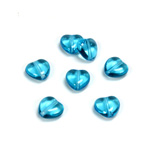 Czech Pressed Glass Bead - Smooth Heart 08x8MM AQUA