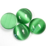 Fiber-Optic Cabochon - Round 15MM CAT'S EYE GREEN