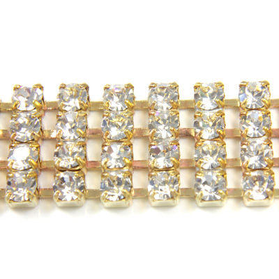 Preciosa Rhinestone Chain - 4 Row PP18 CRYSTAL-RAW