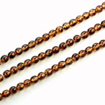 Czech Pressed Glass Bead - Smooth Round 04MM SPECKLE COATED AMBER 64858