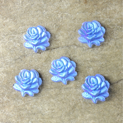 Preciosa Glass Flat Back Fancy Stone - Rose 09MM MATTE SAPPHIRE AB Foiled