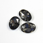 Cut Crystal Point Back Fancy Stone Foiled - Oval 14x10MM BLACK DIAMOND