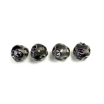 Czech Glass Lampwork Bead - Irregular 08MM BLACK DIAMOND with Swirl Design 40463