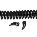 Czech Pressed Glass Bead -Tiger Tooth 06x16MM JET