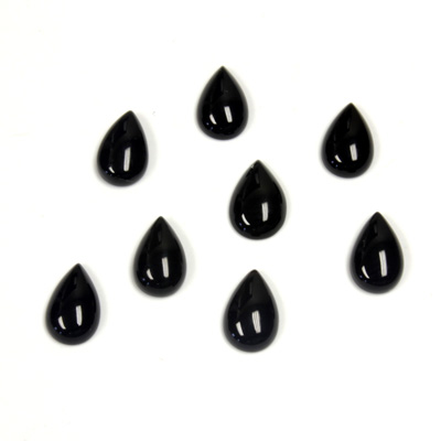 Gemstone Cabochon - Pear 08x5MM BLACK ONYX