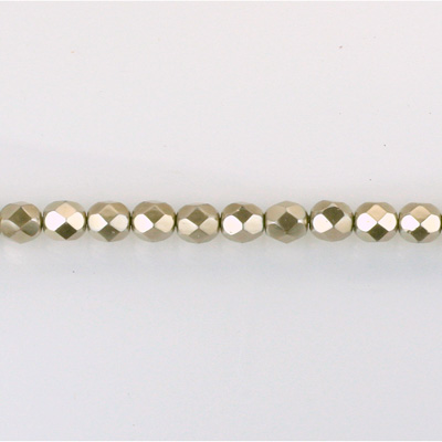 Czech Glass Pearl Faceted Fire Polish Bead - Round 03MM LT BROWN 70418