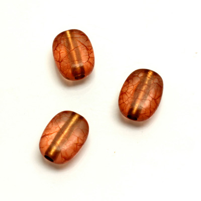 Plastic Bead - Bronze Lined Veggie Color Smooth Flat Keg 13x10MM  MATTE BROWN