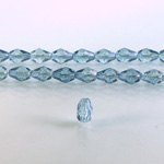 Czech Glass Fire Polish Bead - Pear 07x5MM LUMI COATED BLUE