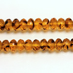 Czech Glass Fire Polish Bead - Rondelle Donut 07x4MM TORTOISE