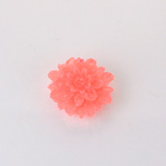 Plastic Carved No-Hole Flower - Dahlia 18MM TRANS CORAL