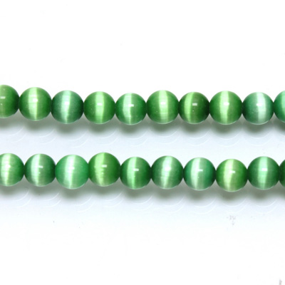 Fiber-Optic Synthetic Bead - Cat's Eye Smooth Round 05MM CAT'S EYE GREEN