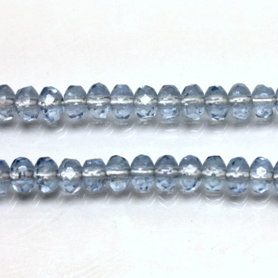 Czech Glass Fire Polish Bead - Rondelle Donut 05x3MM LIGHT SAPPHIRE