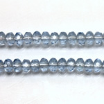 Czech Glass Fire Polish Bead - Rondelle Donut 05x3MM LIGHT SAPPHIRE