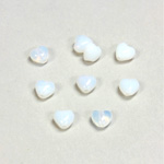 Czech Pressed Glass Bead - Smooth Heart 06x6MM WHITE OPAL