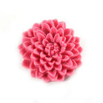 Plastic Carved No-Hole Flower - Mum Resin 33MM MATTE ROSE