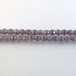 Czech Glass Fire Polish Bead - Round 04MM MOONSTONE AMETHYST