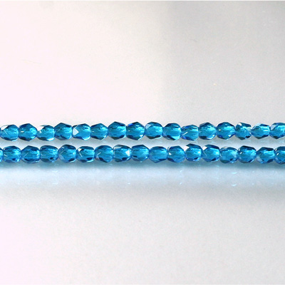 Czech Glass Fire Polish Bead - Round 03MM CAPRI BLUE