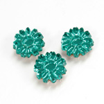 Glass Flat Back Foiled Mirror - Daisy 10MM EMERALD