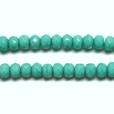 Czech Glass Fire Polish Bead - Rondelle Donut 05x3MM TURQUOISE