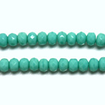 Czech Glass Fire Polish Bead - Rondelle Donut 05x3MM TURQUOISE