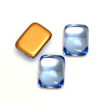 Glass Medium Dome Foiled Cabochon - Cushion 16x12MM LT SAPPHIRE