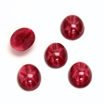 Glass Medium Dome Lampwork Cabochon - Oval 12x10MM STAR RUBY