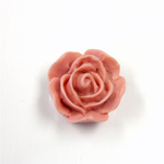 Plastic Carved No-Hole Flower 20MM MATTE VINTAGE ROSE