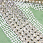 Rhinestone Banding with MC Chaton 5 Row with Net Two Edge - Round 19SS CRYSTAL-WHITE-SILVER