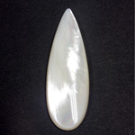 Shell Flat Back Cabochon - Pear 52x16MM WHITE MOP