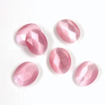 Fiber-Optic Flat Back Cabochon - Rauten Rose Oval 10x8MM CAT'S EYE LT PINK