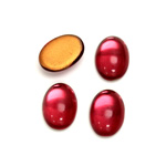Glass Medium Dome Foiled Cabochon - Oval 14x10MM ROSE