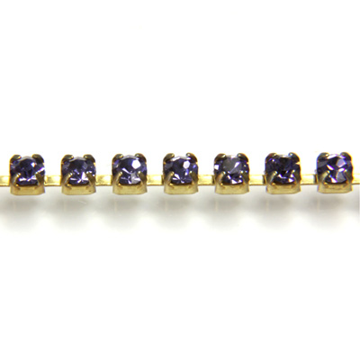 Preciosa Crystal Rhinestone Cup Chain - PP14 (SS6.5) TANZANITE-RAW